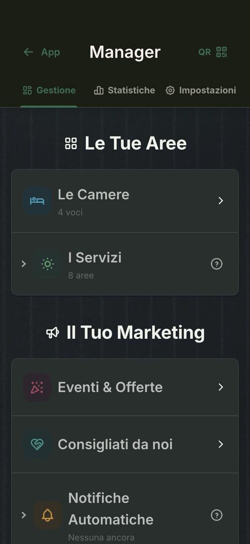 Il Manager dell’app per hotel: camere, servizi ed eventi da accendere e spegnere