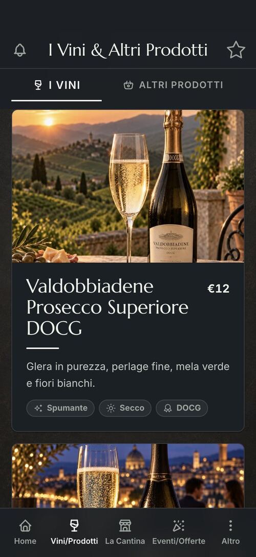 Carta dei vini digitale, con le foto, i prezzi e le etichette