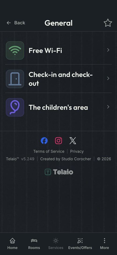 Hotel compendium with Telaio: the practical information in the hotel's own app
