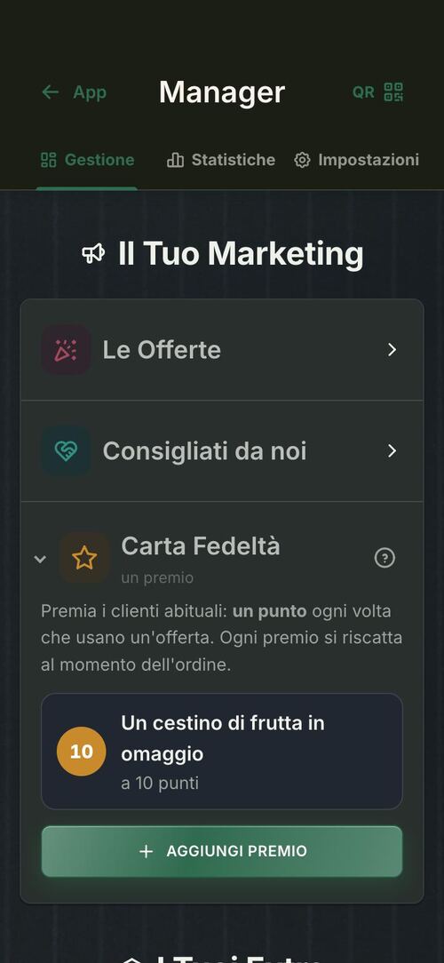 Il marketing del negozio nell’app: offerte, consigliati e carta fedeltà