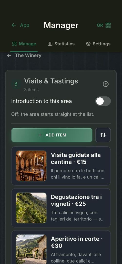 Visits and tastings