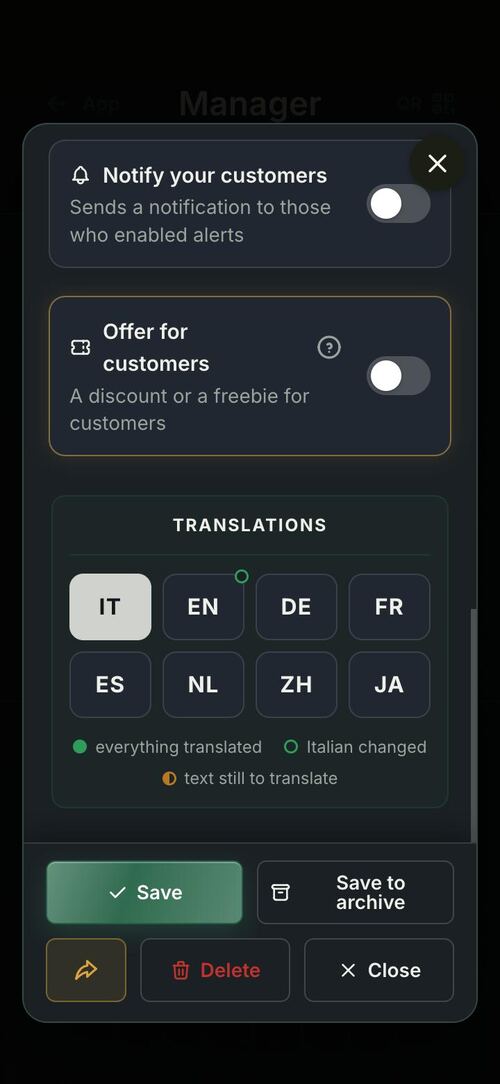 Eight languages, on every text